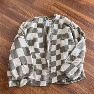 Checkered cardigan